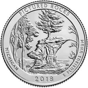 2018 Quarter - S - Pictured Rocks - Silver Proof reverse